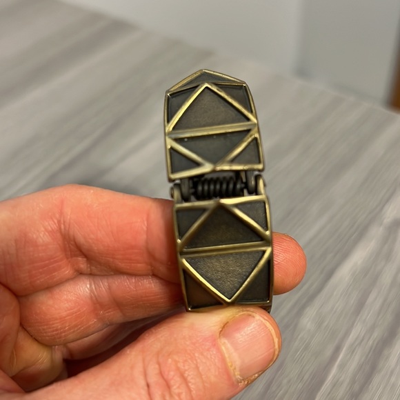 Vintage Gold Hinged Pyramid Bracelet, EUC - Picture 3 of 6